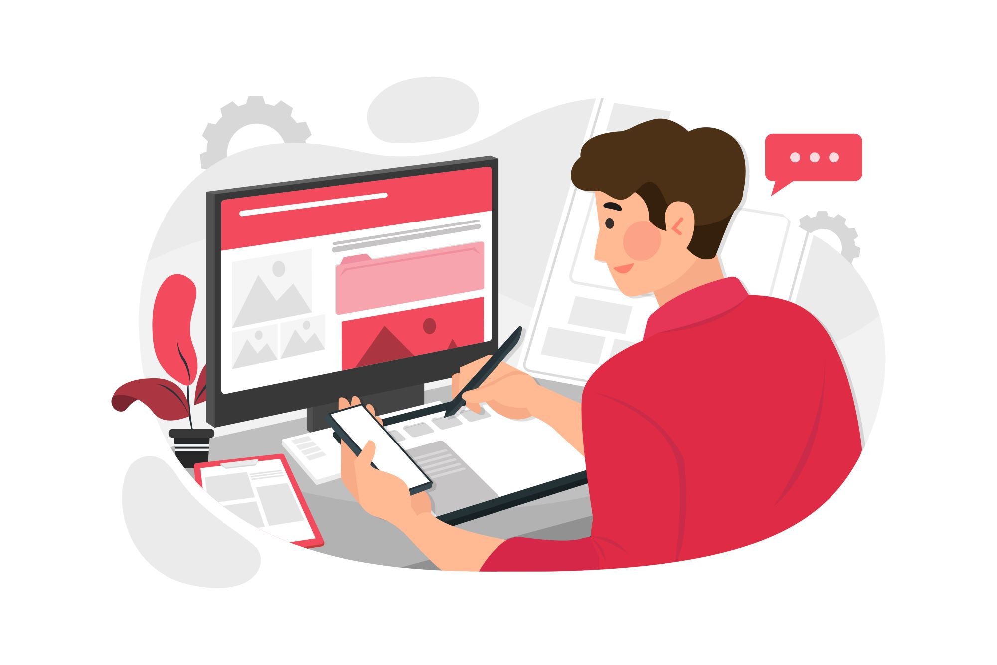 website designer creating a website